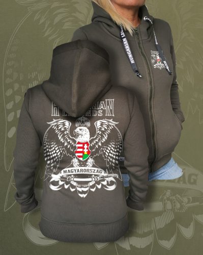 Magyarország női cipzáras, kapucnis pulóver