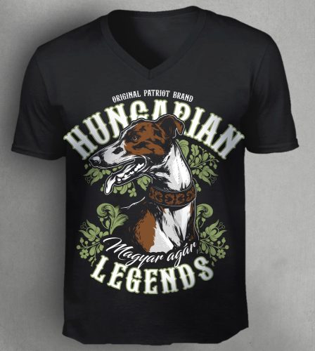Magyar agár férfi v-nyakú póló