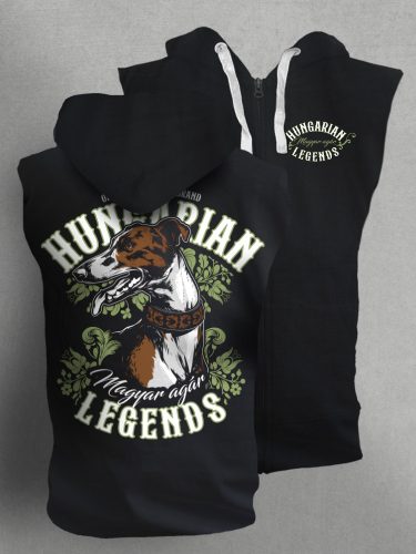 Magyar agár férfi kapucnis, cipzáras mellény