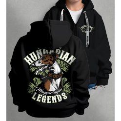 Magyar agár gyerek kapucnis, cipzáras pulóver