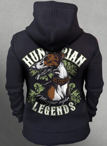 Magyar agár női cipzáras, kapucnis pulóver