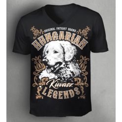 Magyar kuvasz férfi v-nyakú póló