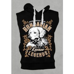 Magyar kuvasz férfi kapucnis, belebújós mellény