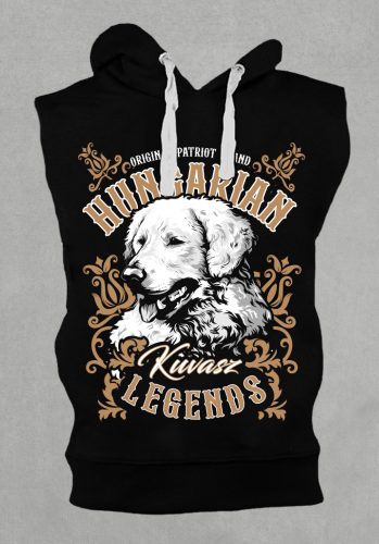 Magyar kuvasz férfi kapucnis, belebújós mellény