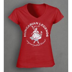 Magyar leány női v-nyakú póló
