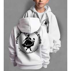 Magyar leány gyerek kapucnis, cipzáras pulóver