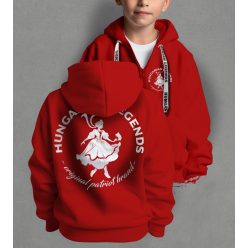 Magyar leány gyerek kapucnis, cipzáras pulóver