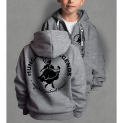 Magyar leány gyerek kapucnis, cipzáras pulóver