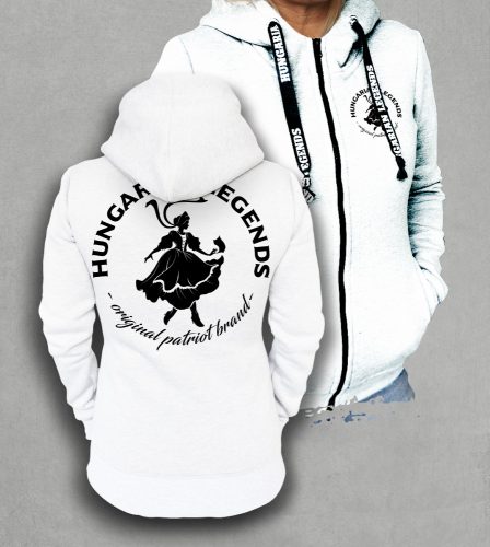 Magyar leány női cipzáras, kapucnis pulóver