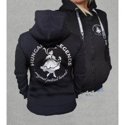 Magyar leány női cipzáras, kapucnis pulóver