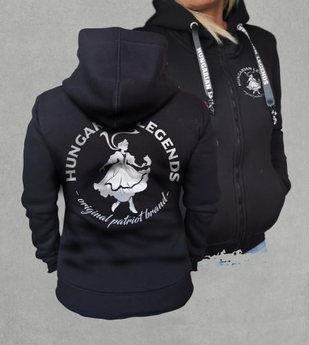 Magyar leány női cipzáras, kapucnis pulóver