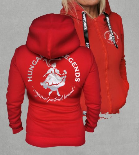 Magyar leány női cipzáras, kapucnis pulóver