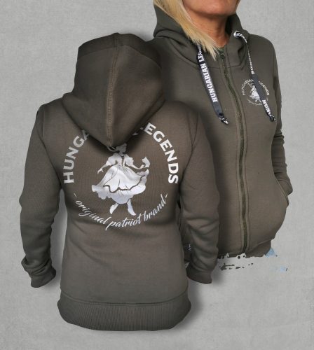 Magyar leány női cipzáras, kapucnis pulóver