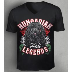 Magyar puli férfi v-nyakú póló