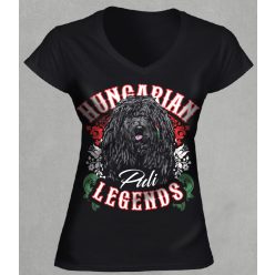 Magyar puli női v-nyakú póló