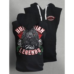 Magyar puli férfi kapucnis, cipzáras mellény