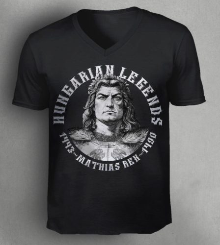 Mátyás király férfi v-nyakú póló