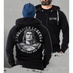 Mátyás király férfi kapucnis, cipzáras pulóver