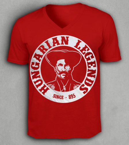 Magyar betyár mintás férfi v-nyakú póló