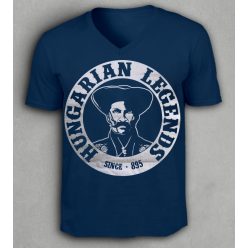 Magyar betyár mintás férfi v-nyakú póló