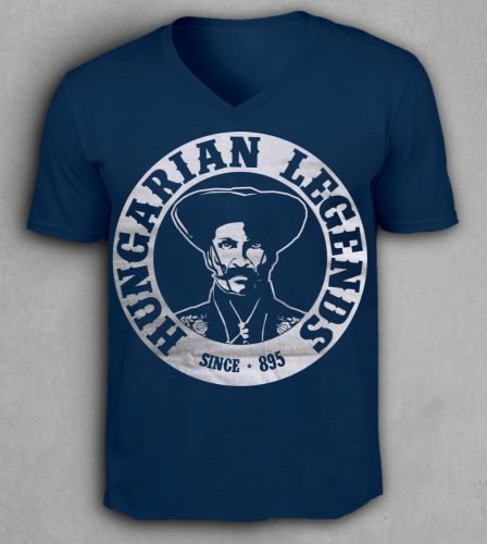 Magyar betyár mintás férfi v-nyakú póló
