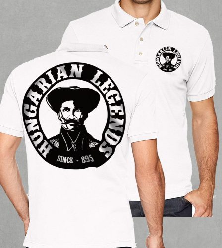 Magyar betyár mintás férfi galléros póló