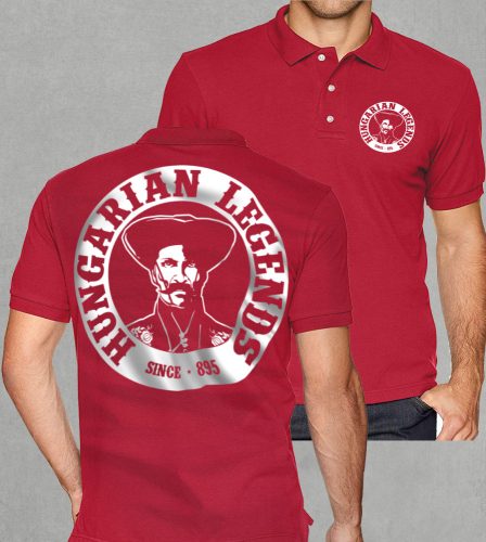 Magyar betyár mintás férfi galléros póló