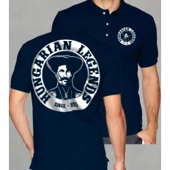 Magyar betyár mintás férfi galléros póló