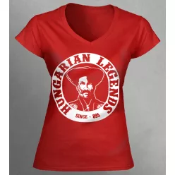 Magyar betyár mintás női v-nyakú póló