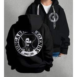 Magyar betyár gyerek kapucnis, cipzáras pulóver