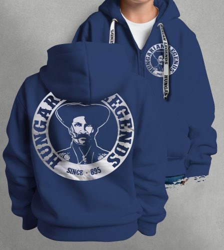 Magyar betyár gyerek kapucnis, cipzáras pulóver