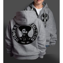 Magyar betyár gyerek kapucnis, cipzáras pulóver