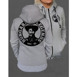 Magyar betyár mintás női cipzáras, kapucnis pulóver