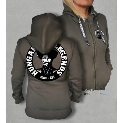 Magyar betyár női cipzáras, kapucnis pulóver