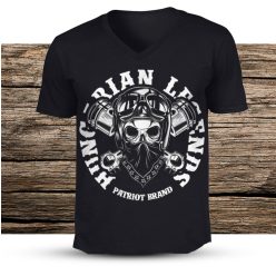 Motoros (körfelirattal) férfi v-nyakú póló