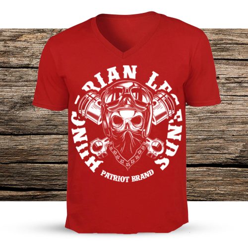 Motoros (körfelirattal) férfi v-nyakú póló