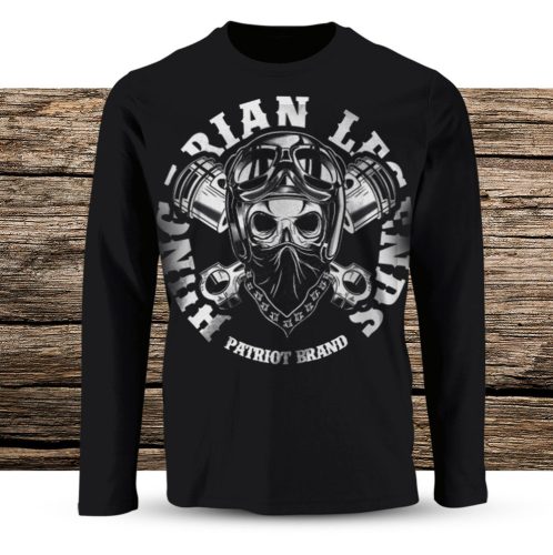 Motoros (körfelirattal) férfi hosszú ujjú póló