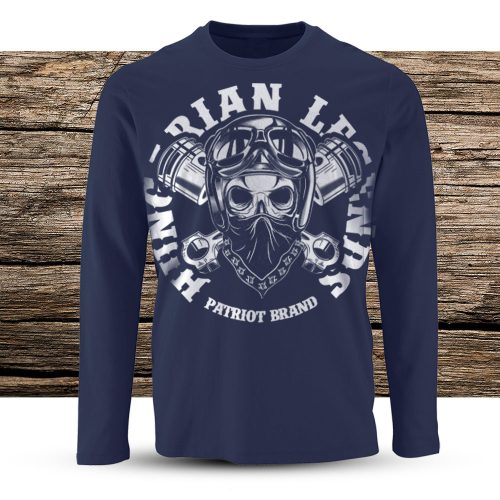 Motoros (körfelirattal) férfi hosszú ujjú póló