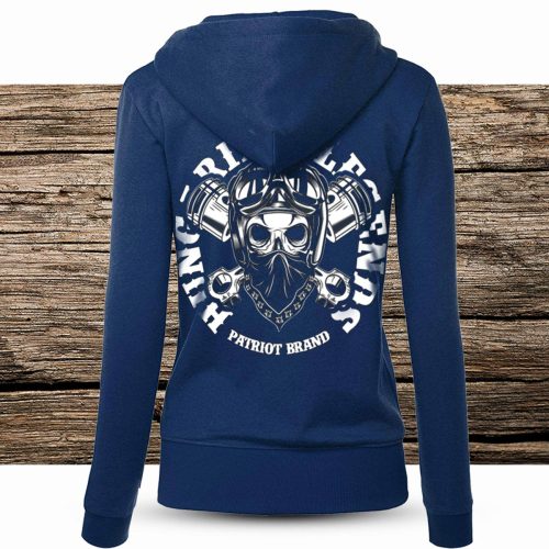 Motoros (körfelirattal) női cipzáras, kapucnis pulóver