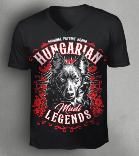 Mudi férfi v-nyakú póló