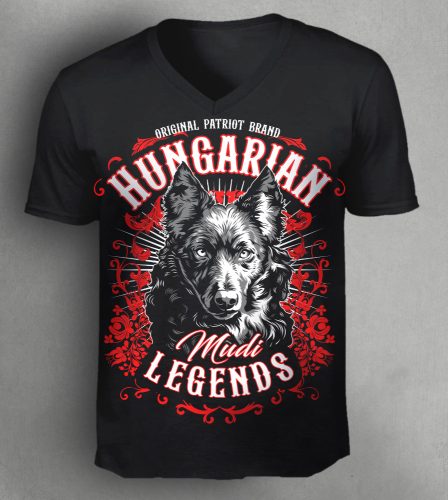 Mudi férfi v-nyakú póló