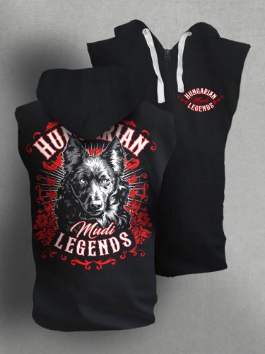 Mudi férfi kapucnis, cipzáras mellény