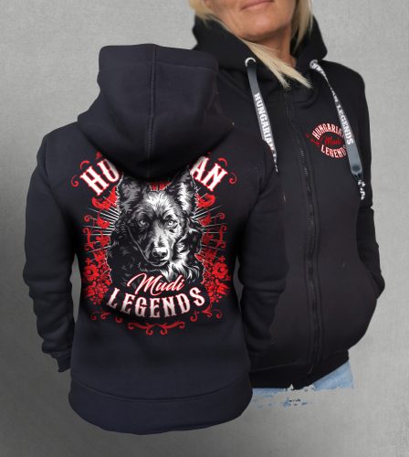 Mudi női cipzáras, kapucnis pulóver