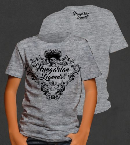 Magyar népi díszítés koponyával gyerek rövid ujjú póló