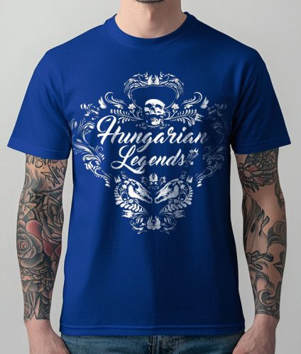 Magyar népi díszítés koponyával férfi rövid ujjú póló