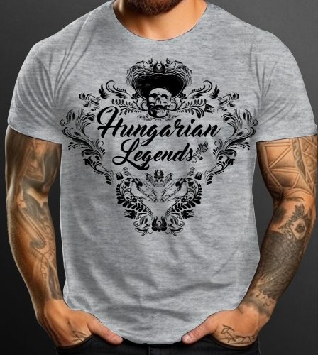 Magyar népi díszítés koponyával férfi rövid ujjú póló