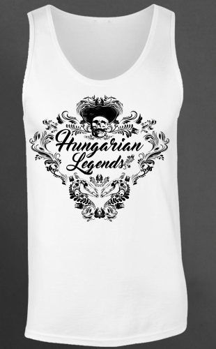 Magyar népi díszítés koponyával férfi ujjatlan póló