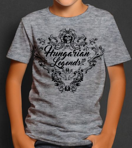 Magyar népi díszítés koponyával gyerek rövid ujjú póló