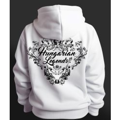   Magyar népi díszítés koponyával gyerek kapucnis, cipzáras pulóver