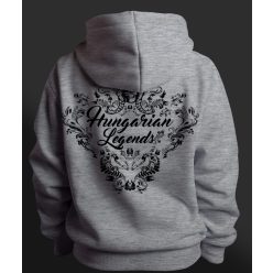   Magyar népi díszítés koponyával gyerek kapucnis, cipzáras pulóver